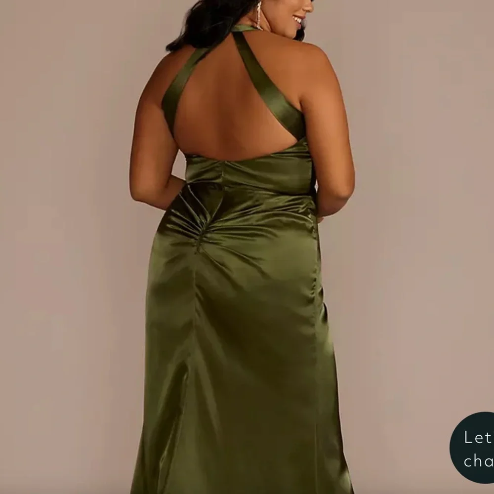 David’s Bridal Galina Signature Black Charmeuse Halter Dress - 22 - Picture 13 of 14